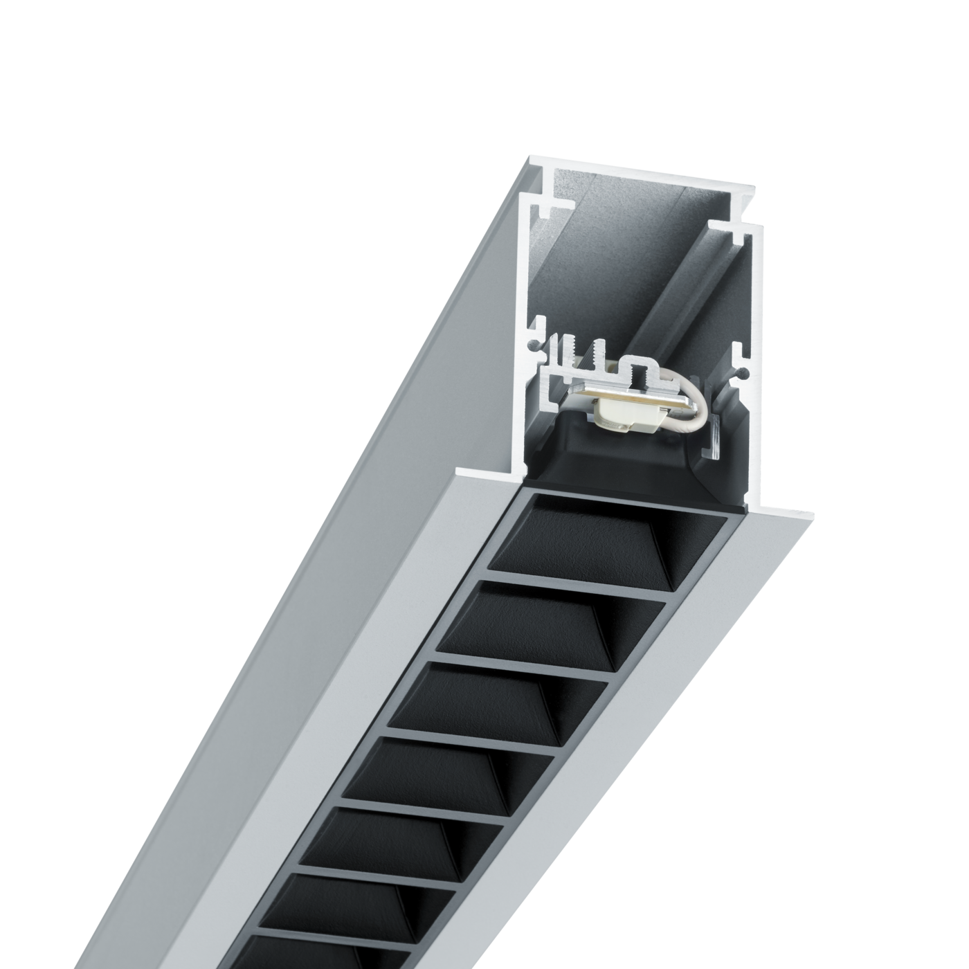 TRAXX EVO MR Einbauleuchte silber Raster schwarz